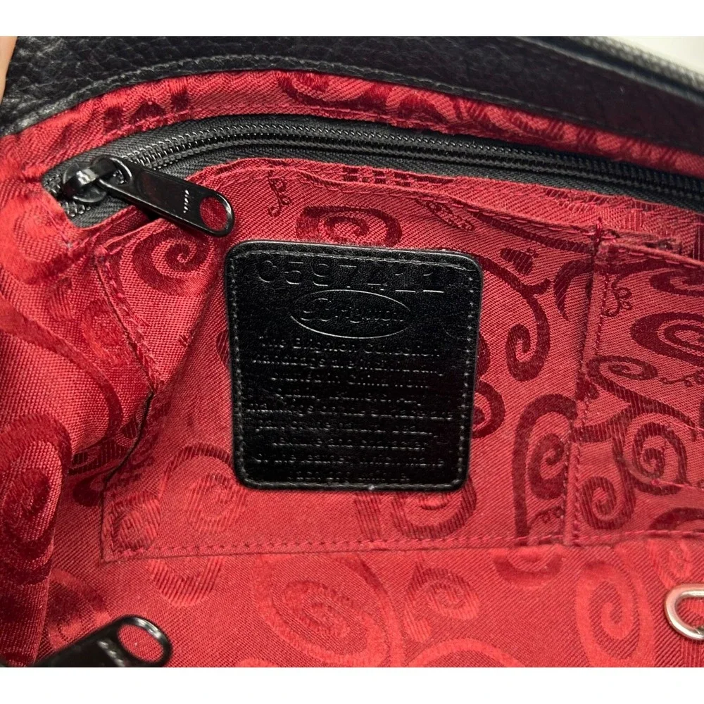 Brighton‎ Satchel Shoulder Bag Handbag Black Pebbled Leather EUC